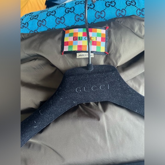 Gucci $2600 GG Logo Jacquard Cotton Canvas Down Multicolor Colorblock Vest 46 - Picture 12 of 14